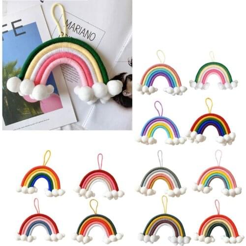 Nordic Home Decoration Rainbow Handmade Weaving Ornament Kid Room Wall Hanging K1KC