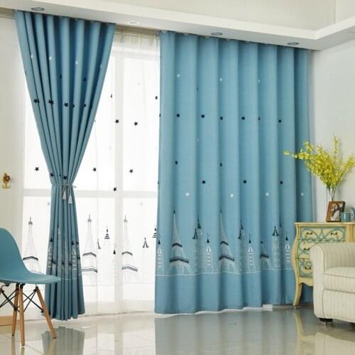 New European-style Tower for Childrens Simple Shading Curtains for Living Dining Room Bedroom