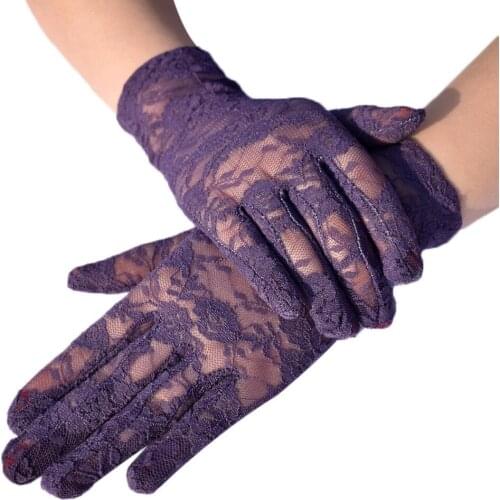 New Party Sexy Dressy Gloves Women Lady Lace Mittens Accessories Sunscreen Summer Full Finger Girls Lace Fashion Gloves Z0331