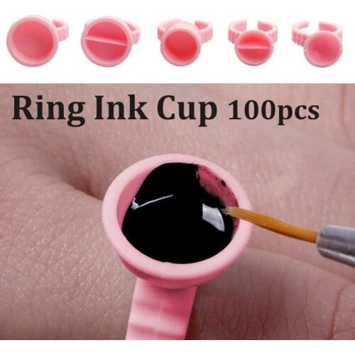 Disposable Permanent Makeup Ring Divider Tattoo Ink Pigment Holder Cup Size S/M/L Pigments Holder Rings Container/cup 100pcs