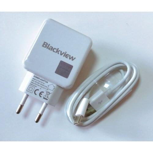 Original Blackview BV9500 PRO USB Adapter Travel Charger 12V 2A EU Plug Switching Power Adaptor +USB Data Cable Line