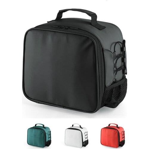 6L portable lunch bag thermal picnic box ice pack meal drinks insulated handbag small cooler bag cans holder PU leather cool bag