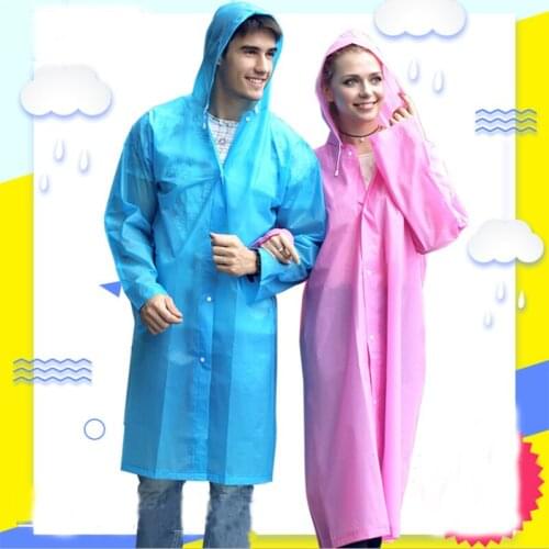 Raincoat Transparent Hoodie Waterproof Hood Poncho Travel Camping Must Rain Coat Unisex Portable Adult Non-disposable Raincoat