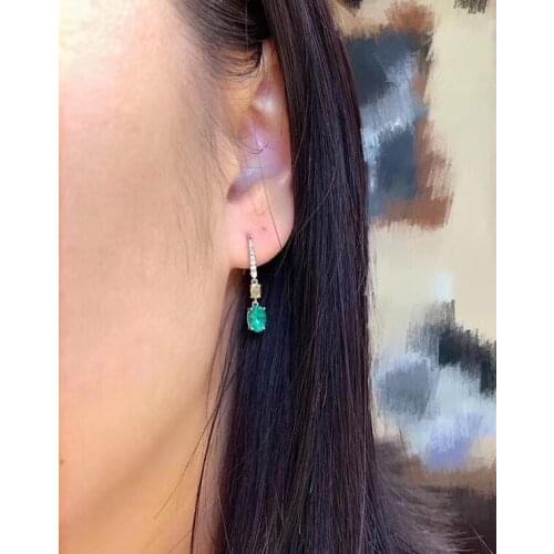 The Best Gift for Your loved wife Emerald Earring Natural And Real 925 sterling silver Emerald Earring