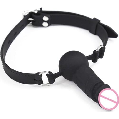 Sex Toys Open Mouth Gag Silicone Ball penis Gag Bondage Restraints Adult Game Oral Fixation BDSM Stuffed Slave for Couples