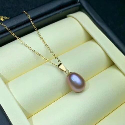 Shilovem 18k yellow gold Natural pearls pendants fine Jewelry women trendy no necklace party new gift plant mymz8-9134zz