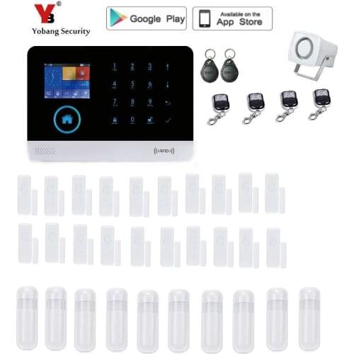 Yobang Security GSM Alarm System TFT Android IOS APP Touch keypad Android ISO App Smart Home Burglar Alarm System