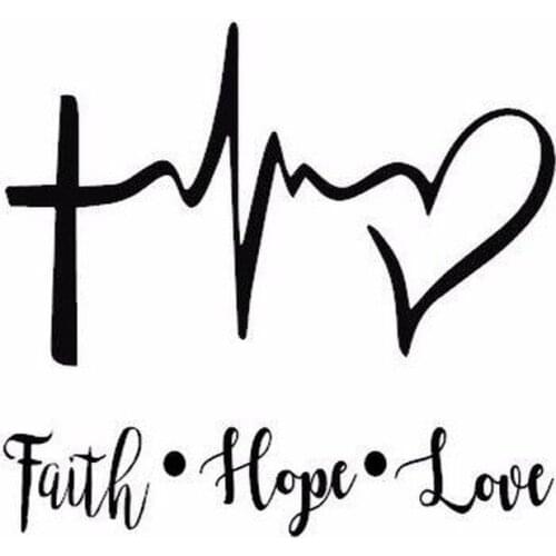 8" Wide Faith Hope Love Funny Vinyl Decal Sticker Car Stickers Window