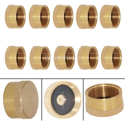 10pcs Heavy Duty Solid Brass Cap 1LB Propane Bottle Small Gas Tank Cylinder Cap Refill Coupler