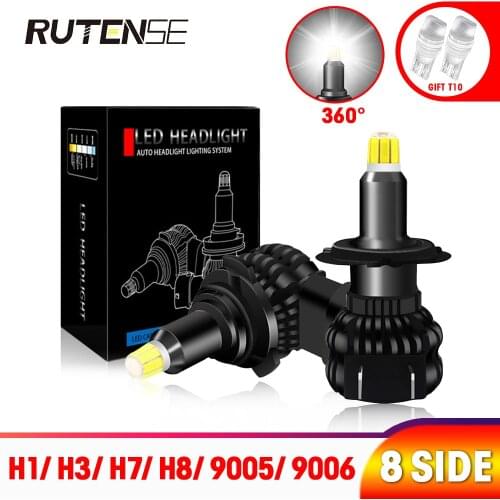 Mini H7 led headlight headlamp H1 H3 H11 9005 hb3 9006 hb4 9012 hir2 H8 H9 8 Side 48 Chip 3D LED Car Bulbs 16000lm 12V 24V 6000K