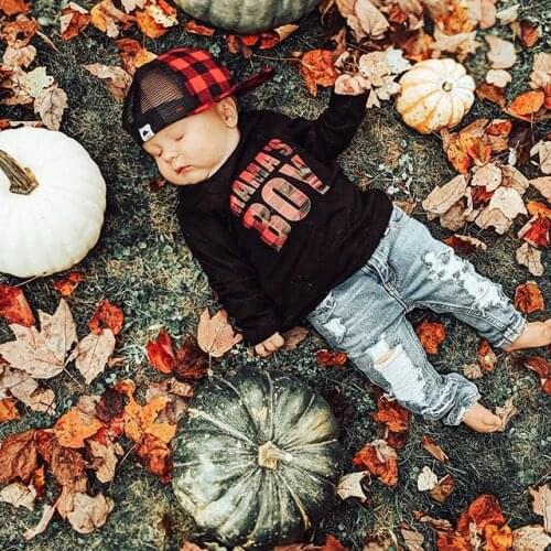 Pudcoco Toddler Baby Boys Long Sleeve Sweatshirts Round Neck Letter Printed Casual Pullover Shirt Tops Hoodies 0-3 Years