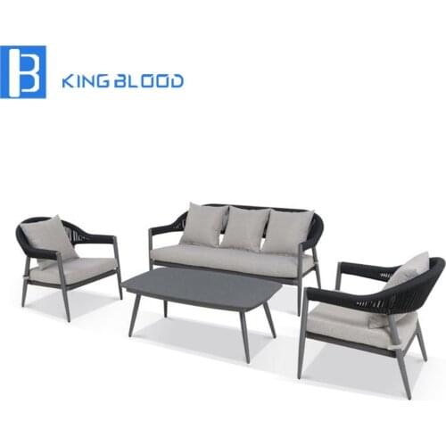 Outdoor Rope Woven sofa with Iron Frame Furniture