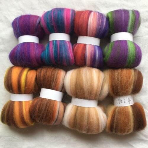 WFPFBEC 8colors Australia sheep 100% wool fiber needle felting wool for felt wool roving 10g/20g/50g/100g/color