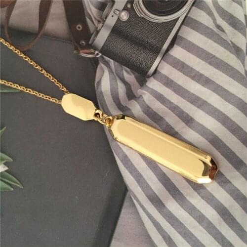 Causal Gold Color Plating Irregular Long Square Shape Pendant Drop Necklace For Women Party Unique Bohemia Jewelry Accessory