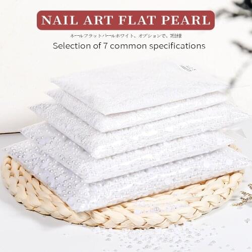 1.5/2/2.5/3/4/5/6ABS Flat Bottom Half Face Pearl Nail Art Jewelry Loose Beads Counter Display Beads Japanese Craft Wholesale Hot