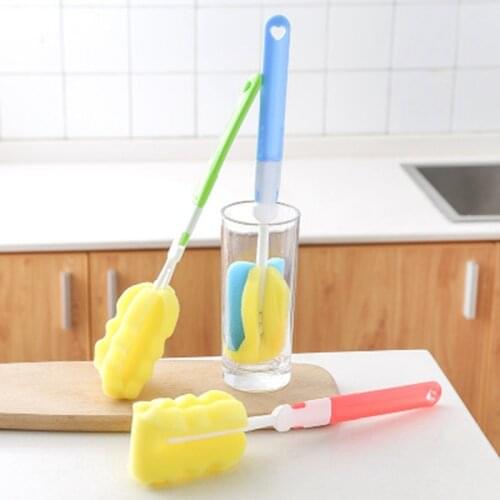 1 PCS Sponge Bottle Cup Brush Sponge Cup Brush Glass Bottle Cleaning Removable Kitchen Glass Cleaning Brush Magic Sponge