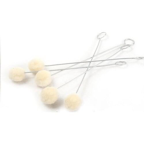 10pcs Wool Daubers Assisted Dyeing Wools Ball Brush Metal Handle DIY Leather Craft Tool Accessories