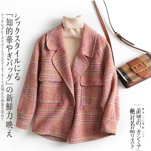 100% Elegant Autumn Spring Wool Coat Female Vintage Woolen Jacket Women Korean Blend Coats Manteau Femme Hiver 2020 Hiver 19056