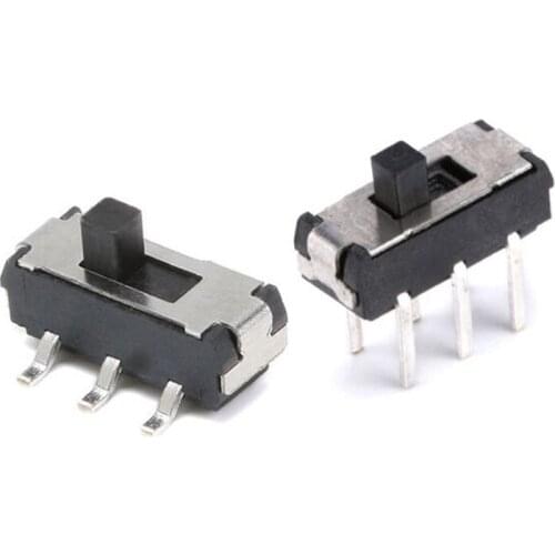 100PCS/1LOT MSS-22D18G2(2P2T) 9*3.5*3.5mm SMD/DIP Slide Toggle Switches 2 Gear 6PIN Handle:2MM