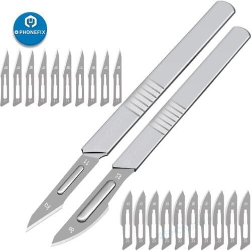 11# 23# Blades Stainless Steel Engraving Knife Surgical Scalpel Blades Metal Handle Wood Carving Knife DIY graver phone repair