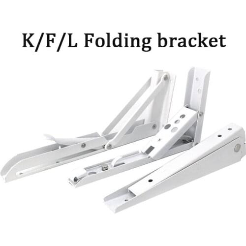 2PCS K/F/L-Type Folding Bracket Heavy Duty Floating Wall Mounted Fixing Bar Shelf Bench Thickened Triangular Support Rod Holder