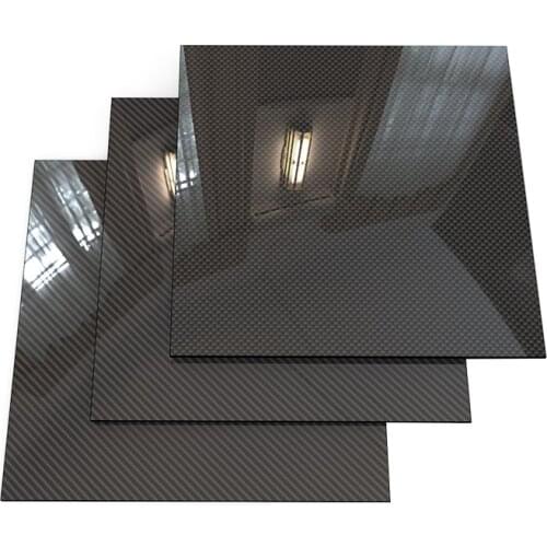 245 X 300mm Glossy Surface 3K Carbon Fiber Sheet Plate Panel 2.5mm to 6.0mm High Composite Hardness RC Model