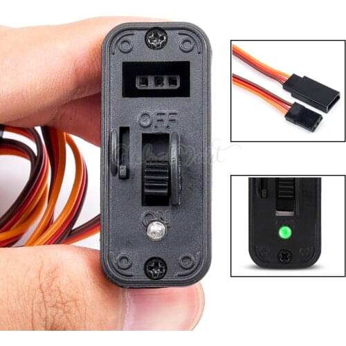 Large Power RC Switch Connectors Heavy Duty RC Switch w/ LED Display JR On Off Connectors Accessory For Receiver RC Accessories