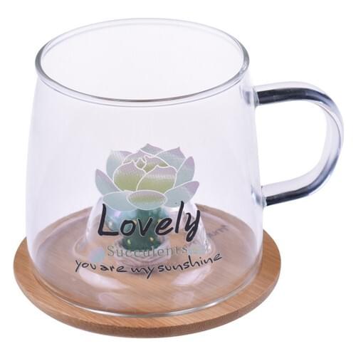 Bambum Resso - Bamboo Lid Glass Mug 280 ml Cute Mugs Animated Cool Mugs Regular Size Beautiful Gift Tea Milk Coffee Cups Christmas Gifts Ceramic Creative Latte Quality Kitchen Lovers Original Licensed Personalized