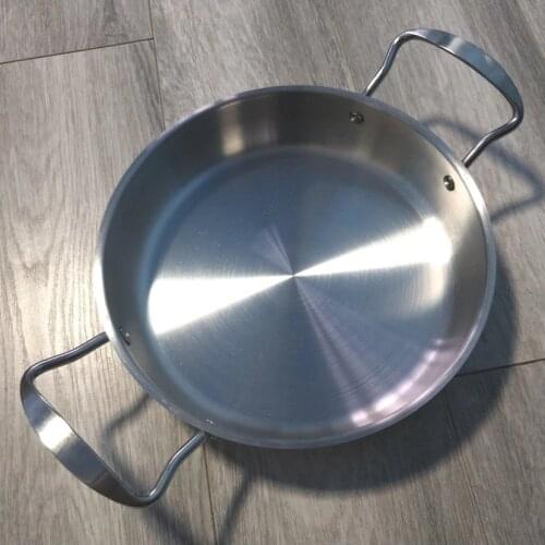 Free Shipping Supreme Non-coating Stainless Steel Fry Pan Griddles & Grill Pans.(Dia:/22cm)(00304)