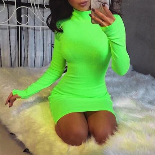 Sparkly Long Sleeve Bodycon Women Autumn Winter Dress Black O Neck Skinny Long Pencil Casual Women Christmas Dress