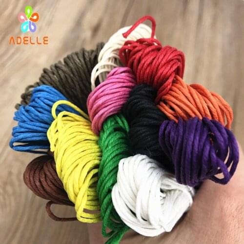 Colored 1mm Waxed Hemp yarn rope 260m photo wall hang tag string zakka rope DIY accessory necklace free shipping 2 rolls