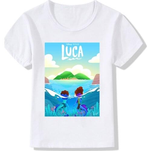 New Arrivel Luca Pixar Disney Children T Shirt Sea Monsters Girls Jogging Boys Cartoon Clothes Top Kids New Style Giulia Shirt