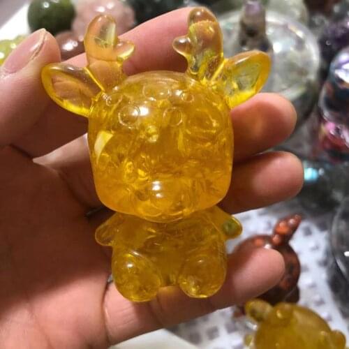 Add color crystal embossed into unicorn, quartz crystal processing