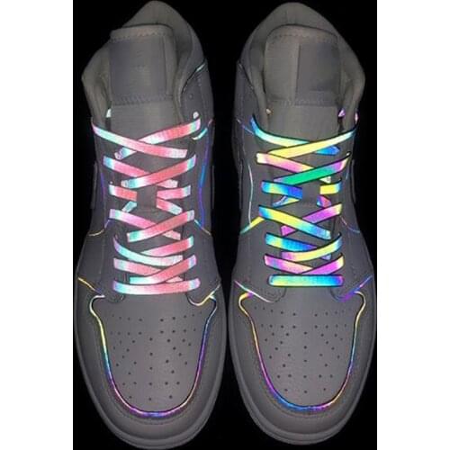 Holographic Reflective Shoelace Rope Women Men Glowing In Dark Shoe Laces For Sneakers Sport Shoes Rope Bootlaces 120/140/160cm