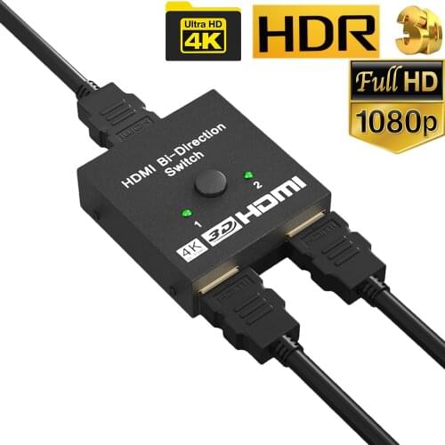4K Bi-direction Switch HDMI-compatible 4K 60Hz HDMI 2.0-compatible Splitter 4K Switch KVM 1X2 2 in 1 out switcher for PS5