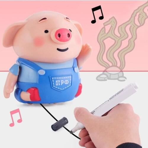Draw Line Heel Pig Dinosaur Pen Inductive Toys Lightweight and Delicate Follow Robot Music Animals Education Kid Toys with Pen