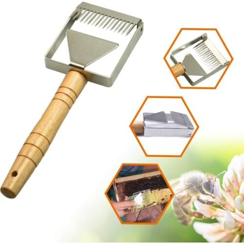 Beekeeping Tools Uncapping Scraper Honey cutter Honeycomb Scraper Wooden Handle Uncapping Fork Shovel beehive knife Equipment