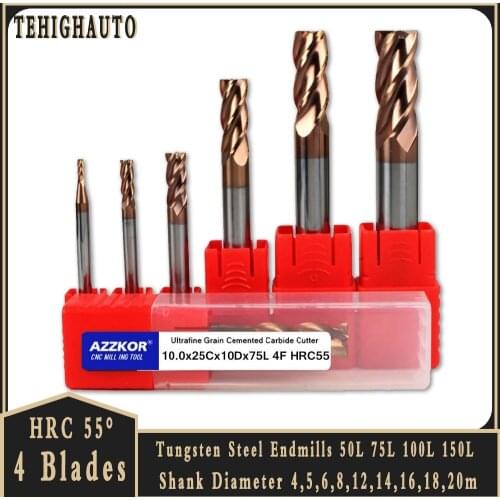 Milling Cutter 2 4 Flutes End Mills High Precision HSS Tungsten Steel Milling Endmills Router Bit CNC Tools 2 blade Metal Cutter