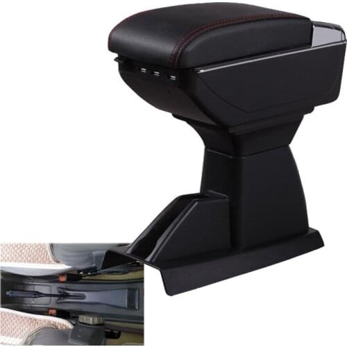 Leather Car Center Console Armrest Box for Volkswagen VW Santana 2001 2002 2003 2004 2005 2006 2007~2011 Auto Armrests with USB