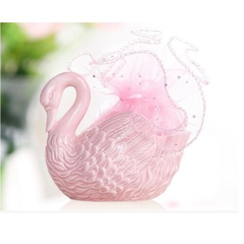 Red Pink White Swan Ceramic Candy Box Creative Jewelry Box Wedding Can Storage Cute Wedding Tank Home Accessories For Gifts Deco