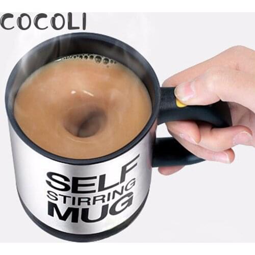 400ML Self Stirring Mug Stainless Steel mix Coffee tea Cup with Lid Automatic Electric Lazy Coffee Milk Mixing auto stirring mug