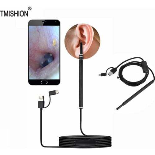In Ear Cleaning Endoscope Spoon Mini Camera Ear Picker Ear Wax Removal Visual Ear Mouth Nose Otoscope Support for Android PC