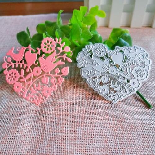 Love Heart Birds Metal Cutting Die Stencil Template for DIY Scrapbooking Album Embossing Paper Gift Cards Crafts Die Cuts New