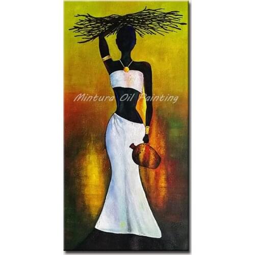 Mintura Hand Paintings on Canvas Handmade Canvas Oil Painting Tall Woman and Woman Back Adornment Picture Wall Art decoration