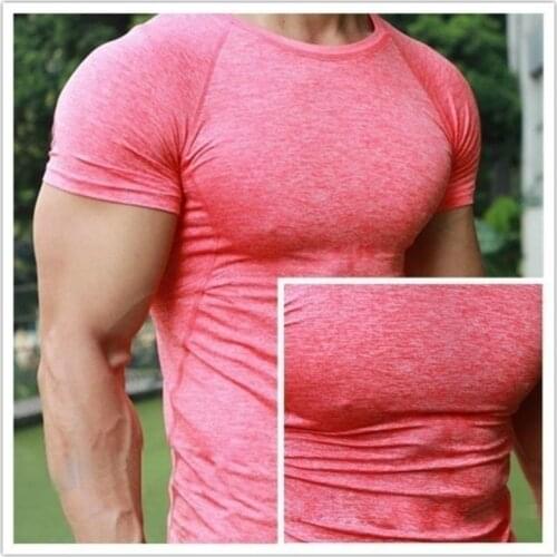Men Quick Dry Fitness Tees Outdoor Sport Running Climbing Short Sleeves Tights Bodybuilding Tops Gym Train Compression T-shirts