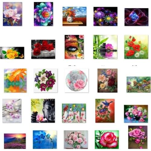 A38282 Flower vase peony cross stitch kit people 18ct 14ct 11ct count canvas stitches embroidery DIY handmade needlework