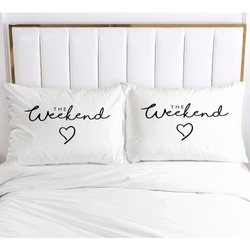 2PCS 3D Pillow Cases 65x65 50x75 Nordic Decoration Throw Pillow Cover Bedding White Letter PillowCase Customize size/design