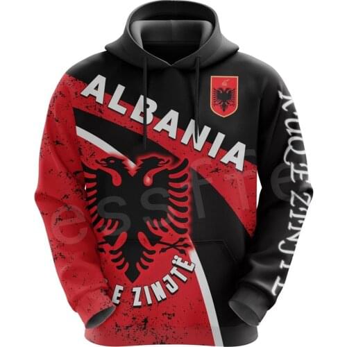 Tessffel Newest Albania Country Flag NewFashion Pullover Long sleeves Funny Tracksuit Unisex 3DPrint Zipper/Hoodies/Jacket A-6