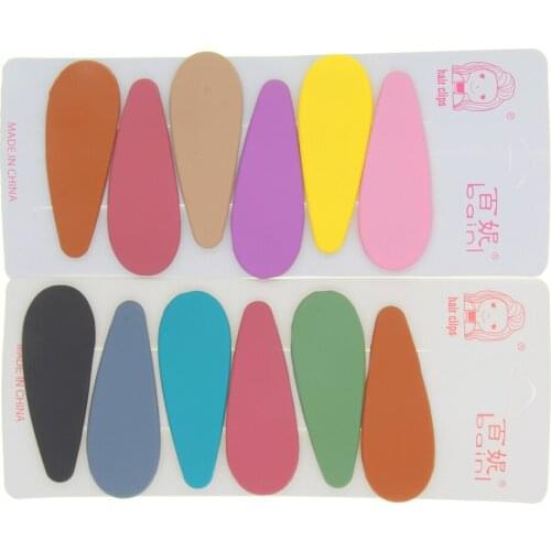 Wholesale 6 pcs Lot Handmade Candy Color Waterdrop Star Hair Clip Hairpin Women Lady Girl Kid Cute Lovely Gift