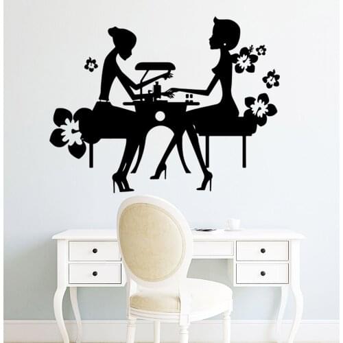 Personalized Sticker nail salon Pvc Wall Stickers For Beauty Salon Decor Wall Decals For Salon Room Vinyl Wallpaper
